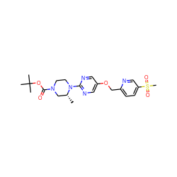 C[C@@H]1CN(C(=O)OC(C)(C)C)CCN1c1ncc(OCc2ccc(S(C)(=O)=O)cn2)cn1 ZINC000084742515