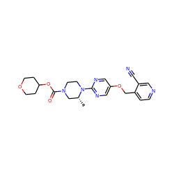 C[C@@H]1CN(C(=O)OC2CCOCC2)CCN1c1ncc(OCc2ccncc2C#N)cn1 ZINC000116204032