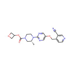 C[C@@H]1CN(C(=O)OC2COC2)CCN1c1ncc(OCc2ccncc2C#N)cn1 ZINC000169322380