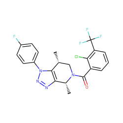 C[C@@H]1CN(C(=O)c2cccc(C(F)(F)F)c2Cl)[C@H](C)c2nnn(-c3ccc(F)cc3)c21 ZINC000225975457