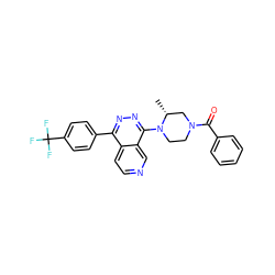 C[C@@H]1CN(C(=O)c2ccccc2)CCN1c1nnc(-c2ccc(C(F)(F)F)cc2)c2ccncc12 ZINC000058494296