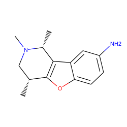 C[C@@H]1CN(C)[C@H](C)c2c1oc1ccc(N)cc21 ZINC000000211503