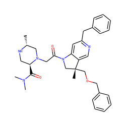 C[C@@H]1CN(CC(=O)N2C[C@@](C)(COCc3ccccc3)c3cnc(Cc4ccccc4)cc32)[C@@H](C(=O)N(C)C)CN1 ZINC000219020707