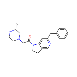 C[C@@H]1CN(CC(=O)N2CCc3cnc(Cc4ccccc4)cc32)CCN1 ZINC000205475976