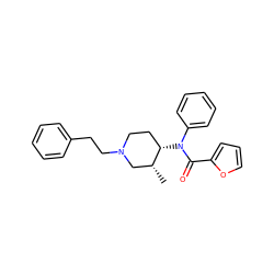 C[C@@H]1CN(CCc2ccccc2)CC[C@@H]1N(C(=O)c1ccco1)c1ccccc1 ZINC000026730059