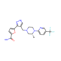 C[C@@H]1CN(Cc2c[nH]nc2-c2ccc(C(N)=O)o2)CCN1c1ccc(C(F)(F)F)cn1 ZINC000115167226