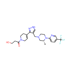 C[C@@H]1CN(Cc2c[nH]nc2C2=CCN(C(=O)CCO)CC2)CCN1c1ccc(C(F)(F)F)cn1 ZINC000115173346