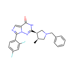 C[C@@H]1CN(Cc2ccccc2)C[C@@H]1c1nn2c(-c3ccc(F)cc3F)ncc2c(=O)[nH]1 ZINC000205433994