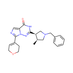 C[C@@H]1CN(Cc2ccccc2)C[C@@H]1c1nn2c(C3=CCOCC3)ncc2c(=O)[nH]1 ZINC000205431464