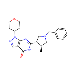 C[C@@H]1CN(Cc2ccccc2)C[C@H]1c1nc2c(cnn2C2CCOCC2)c(=O)[nH]1 ZINC000066354669