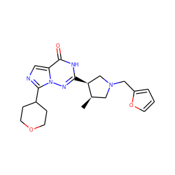 C[C@@H]1CN(Cc2ccco2)C[C@@H]1c1nn2c(C3CCOCC3)ncc2c(=O)[nH]1 ZINC000142309957