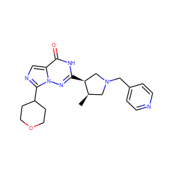 C[C@@H]1CN(Cc2ccncc2)C[C@@H]1c1nn2c(C3CCOCC3)ncc2c(=O)[nH]1 ZINC000205438749