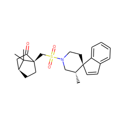 C[C@@H]1CN(S(=O)(=O)C[C@]23CC[C@@H](CC2=O)C3(C)C)CC[C@@]12C=Cc1ccccc12 ZINC000169316661