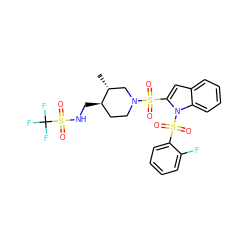 C[C@@H]1CN(S(=O)(=O)c2cc3ccccc3n2S(=O)(=O)c2ccccc2F)CC[C@H]1CNS(=O)(=O)C(F)(F)F ZINC000064527021