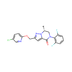 C[C@@H]1CN(c2c(F)cccc2F)C(=O)c2cc(COc3ccc(Cl)cn3)nn21 ZINC000473081736