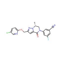 C[C@@H]1CN(c2cc(F)cc(C#N)c2)C(=O)c2cc(COc3ccc(Cl)cn3)nn21 ZINC000473084106