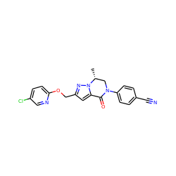 C[C@@H]1CN(c2ccc(C#N)cc2)C(=O)c2cc(COc3ccc(Cl)cn3)nn21 ZINC000473106408