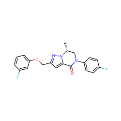 C[C@@H]1CN(c2ccc(F)cc2)C(=O)c2cc(COc3cccc(F)c3)nn21 ZINC000473106531