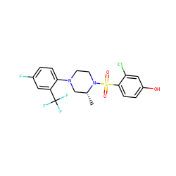 C[C@@H]1CN(c2ccc(F)cc2C(F)(F)F)CCN1S(=O)(=O)c1ccc(O)cc1Cl ZINC000043013103