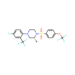 C[C@@H]1CN(c2ccc(F)cc2C(F)(F)F)CCN1S(=O)(=O)c1ccc(OC(F)(F)F)cc1 ZINC000043072387