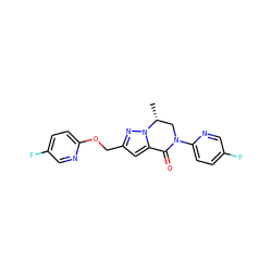 C[C@@H]1CN(c2ccc(F)cn2)C(=O)c2cc(COc3ccc(F)cn3)nn21 ZINC000473101583