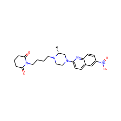 C[C@@H]1CN(c2ccc3cc([N+](=O)[O-])ccc3n2)CCN1CCCCN1C(=O)CCCC1=O ZINC000073197033