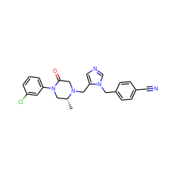 C[C@@H]1CN(c2cccc(Cl)c2)C(=O)CN1Cc1cncn1Cc1ccc(C#N)cc1 ZINC000013800821