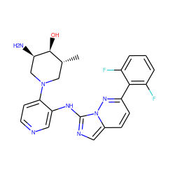 C[C@@H]1CN(c2ccncc2Nc2ncc3ccc(-c4c(F)cccc4F)nn23)C[C@@H](N)[C@H]1O ZINC000205343216