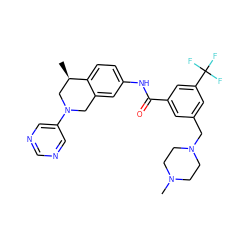 C[C@@H]1CN(c2cncnc2)Cc2cc(NC(=O)c3cc(CN4CCN(C)CC4)cc(C(F)(F)F)c3)ccc21 ZINC001772611565