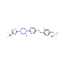 C[C@@H]1CN(c2nc(C(F)(F)F)no2)CCN1c1ncc(OCc2ccc(C[S@](C)(=N)=O)cc2F)cn1 ZINC000299841382