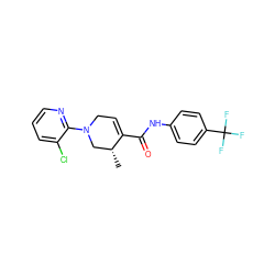 C[C@@H]1CN(c2ncccc2Cl)CC=C1C(=O)Nc1ccc(C(F)(F)F)cc1 ZINC000059131177