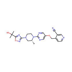 C[C@@H]1CN(c2noc(C(C)(C)O)n2)CCN1c1ncc(OCc2ccncc2C#N)cn1 ZINC000169322353