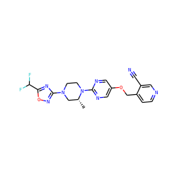 C[C@@H]1CN(c2noc(C(F)F)n2)CCN1c1ncc(OCc2ccncc2C#N)cn1 ZINC000084742150