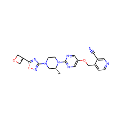 C[C@@H]1CN(c2noc(C3(C)COC3)n2)CCN1c1ncc(OCc2ccncc2C#N)cn1 ZINC000116204174