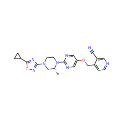 C[C@@H]1CN(c2noc(C3CC3)n2)CCN1c1ncc(OCc2ccncc2C#N)cn1 ZINC000084740829