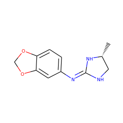 C[C@@H]1CN/C(=N/c2ccc3c(c2)OCO3)N1 ZINC000169325062