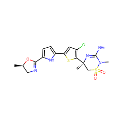 C[C@@H]1CN=C(c2ccc(-c3cc(Cl)c([C@]4(C)CS(=O)(=O)N(C)C(N)=N4)s3)[nH]2)O1 ZINC000208986542