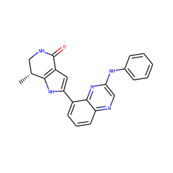 C[C@@H]1CNC(=O)c2cc(-c3cccc4ncc(Nc5ccccc5)nc34)[nH]c21 ZINC000222332278