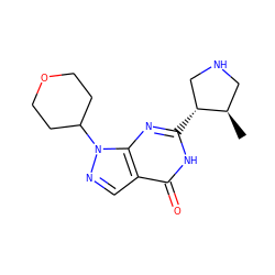 C[C@@H]1CNC[C@H]1c1nc2c(cnn2C2CCOCC2)c(=O)[nH]1 ZINC000095571601