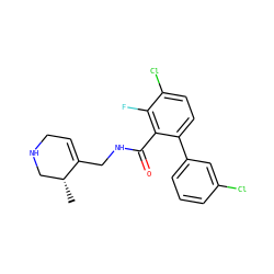 C[C@@H]1CNCC=C1CNC(=O)c1c(-c2cccc(Cl)c2)ccc(Cl)c1F ZINC000049046102