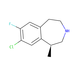C[C@@H]1CNCCc2cc(F)c(Cl)cc21 ZINC000028130743