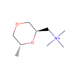 C[C@@H]1COC[C@@H](C[N+](C)(C)C)O1 ZINC000028639718