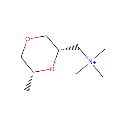 C[C@@H]1COC[C@H](C[N+](C)(C)C)O1 ZINC000028639724