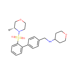 C[C@@H]1COCCN1S(=O)(=O)c1ccccc1-c1ccc(CNC2CCOCC2)cc1 ZINC000072114908