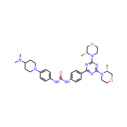 C[C@@H]1COCCN1c1nc(-c2ccc(NC(=O)Nc3ccc(N4CCC(N(C)C)CC4)cc3)cc2)nc(N2CCOC[C@H]2C)n1 ZINC000049781411