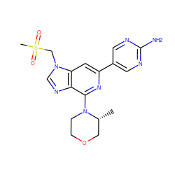 C[C@@H]1COCCN1c1nc(-c2cnc(N)nc2)cc2c1ncn2CS(C)(=O)=O ZINC000299818497