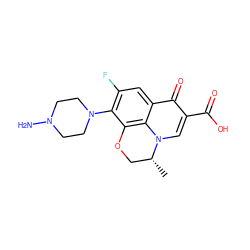 C[C@@H]1COc2c(N3CCN(N)CC3)c(F)cc3c(=O)c(C(=O)O)cn1c23 ZINC000058575829