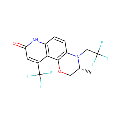 C[C@@H]1COc2c(ccc3[nH]c(=O)cc(C(F)(F)F)c23)N1CC(F)(F)F ZINC000028953705