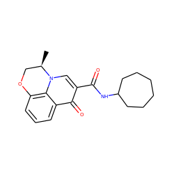 C[C@@H]1COc2cccc3c(=O)c(C(=O)NC4CCCCCC4)cn1c23 ZINC000095557473