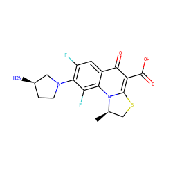 C[C@@H]1CSc2c(C(=O)O)c(=O)c3cc(F)c(N4CC[C@@H](N)C4)c(F)c3n21 ZINC000063539364